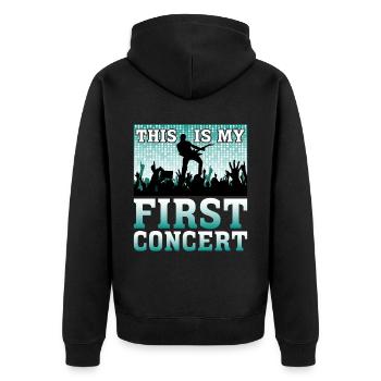 This Is My First Concert 47 - Unisex Premium Organic Zip Hoodie - black - Back - Nico (187cm)