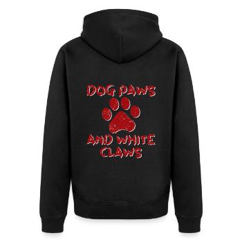 Dog Paws And White Claws 4 - Unisex Premium Organic Zip Hoodie - black - Back - Nico (187cm)