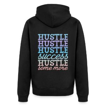 Hustle Hustle Hustle Success Hustle Some More 4 - Veste à capuche bio Premium Unisexe - noir - Dos - Nico (187cm)