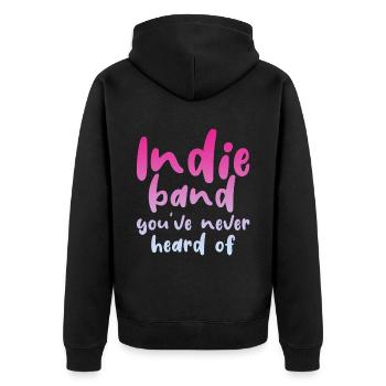 Groupe indépendant dont vous n’avez jamais entendu parler 4 - Veste à capuche bio Premium Unisexe - noir - Dos - Nico (187cm)