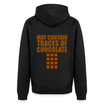 May Contain Traces Of Chocolate 2 - Unisex Premium Organic Zip Hoodie - black - Back - Nico (187cm)