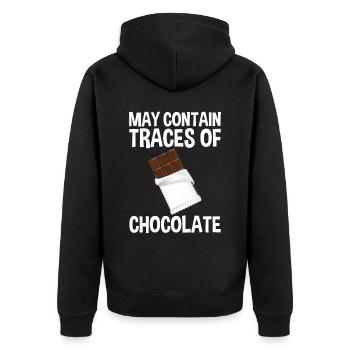 May Contain Traces Of Chocolate 4 - Unisex Premium Organic Zip Hoodie - black - Back - Nico (187cm)