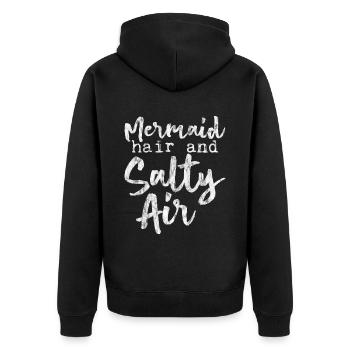 Sirène Cheveux Et Salty Air 3 - Veste à capuche bio Premium Unisexe - noir - Dos - Nico (187cm)