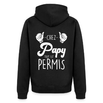 Mon Papy D'amour Papy Gâteau Citation Grand Père - Veste à capuche bio Premium Unisexe - noir - Dos - Nico (187cm)