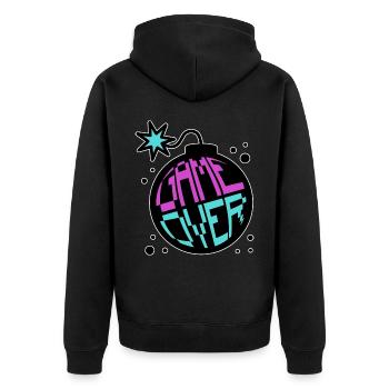 Game Over Retrogaming Pro Gamer Multiplayer Games - Unisex Premium Organic Zip Hoodie - black - Back - Nico (187cm)