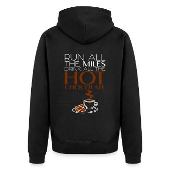 Courez tous les kilomètres, buvez tous les chocolats chauds 4 - Veste à capuche bio Premium Unisexe - noir - Dos - Nico (187cm)