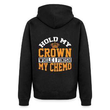 Tenez ma couronne pendant que je termine ma chimio 56 - Veste à capuche bio Premium Unisexe - noir - Dos - Nico (187cm)