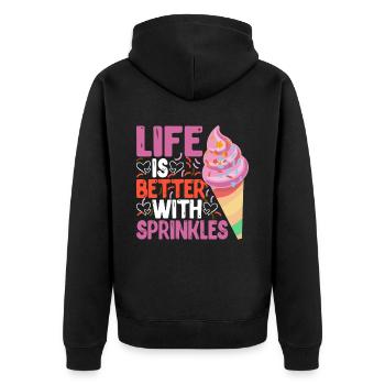 La vie est meilleure avec Sprinkles 17 - Veste à capuche bio Premium Unisexe - noir - Dos - Nico (187cm)