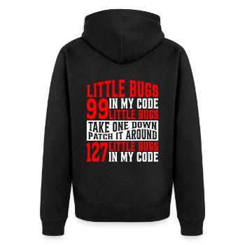99 petits bugs dans mon code 7 - Veste à capuche bio Premium Unisexe - noir - Dos - Nico (187cm)