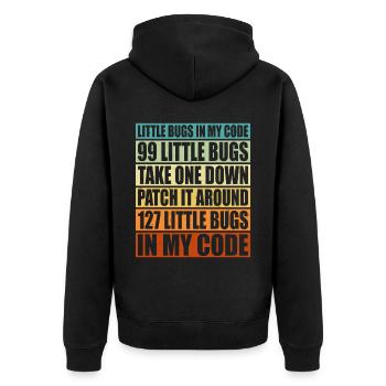 99 petits bugs dans mon code 6 - Veste à capuche bio Premium Unisexe - noir - Dos - Nico (187cm)