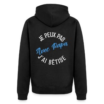Cadeau papa. cadeau père. cadeau papa de l'année. - Veste à capuche bio Premium Unisexe - noir - Dos - Nico (187cm)