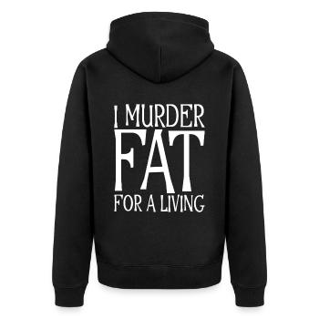 Je tue Fat For A Living - Veste à capuche bio Premium Unisexe - noir - Dos - Nico (187cm)