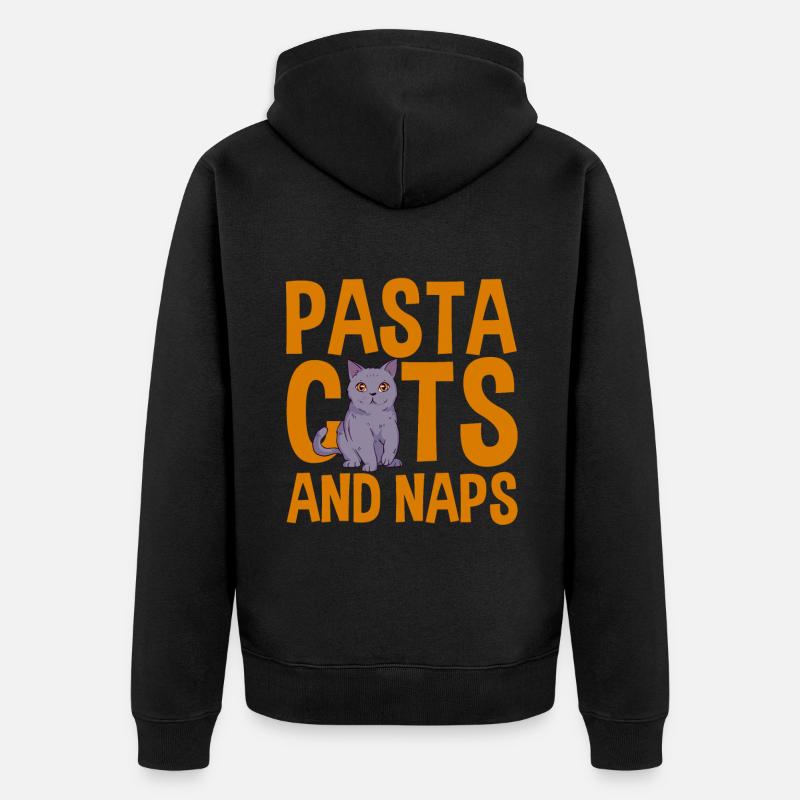 Pâtes Chats Et Siestes 2 - Veste à capuche bio Premium Unisexe - noir