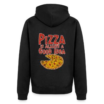 Pizza Is Always A Good Idea 3 - Unisex Premium Organic Zip Hoodie - black - Back - Nico (187cm)