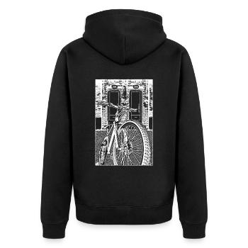 Vélo solitaire : partez pour de nouvelles aventures passionnantes - Veste à capuche bio Premium Unisexe - noir - Dos - Nico (187cm)