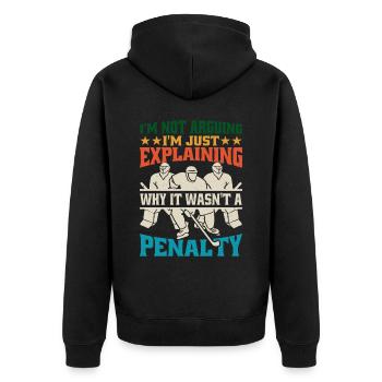 I'm Just Explaining Why It Wasn't A Penalty 2 - Unisex Premium Bio Zip Hoodie - Schwarz - Hinten - Nico (187cm)