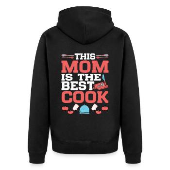 This Mom Is The Best Cook 2 - Unisex Premium Bio Zip Hoodie - Schwarz - Hinten - Nico (187cm)
