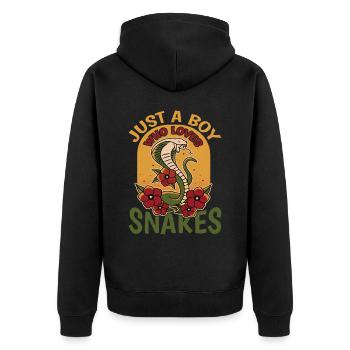 Juste un garçon qui aime les serpents 2 - Veste à capuche bio Premium Unisexe - noir - Dos - Nico (187cm)