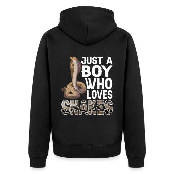 Juste un garçon qui aime les serpents 3 - Veste à capuche bio Premium Unisexe - noir - Dos - Nico (187cm)