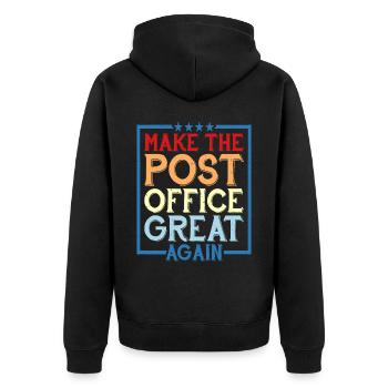 Rendre le bureau de poste génial à nouveau - Veste à capuche bio Premium Unisexe - noir - Dos - Nico (187cm)