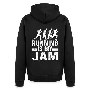 Running Is My Jam 6 - Unisex Premium Organic Zip Hoodie - black - Back - Nico (187cm)