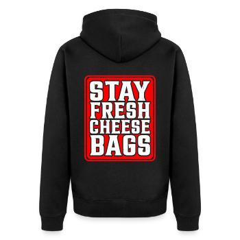 Stay Fresh Cheese Bags 46 - Veste à capuche bio Premium Unisexe - noir - Dos - Nico (187cm)