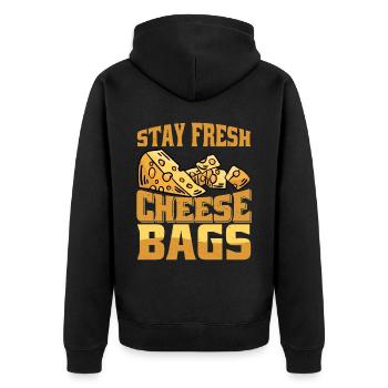 Stay Fresh Cheese Bags 44 - Veste à capuche bio Premium Unisexe - noir - Dos - Nico (187cm)