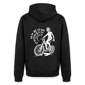 Le cyclisme comme expression de force et de volonté - Veste à capuche bio Premium Unisexe - noir - Dos - Nico (187cm)