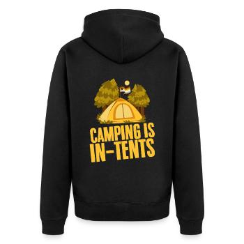 Le camping est dans des tentes 2 - Veste à capuche bio Premium Unisexe - noir - Dos - Nico (187cm)
