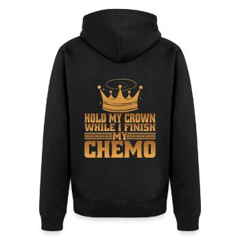 Tenez ma couronne pendant que je termine ma chimio 61 - Veste à capuche bio Premium Unisexe - noir - Dos - Nico (187cm)