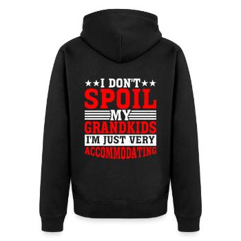 I Don't Spoil My Grandkids 5 - Unisex Premium Bio Zip Hoodie - Schwarz - Hinten - Nico (187cm)