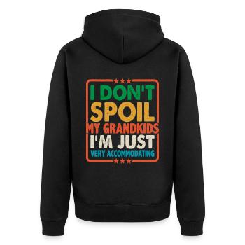 I Don't Spoil My Grandkids 6 - Unisex Premium Bio Zip Hoodie - Schwarz - Hinten - Nico (187cm)