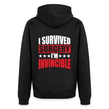 J’ai survécu à l’opération, je suis invincible 5 - Veste à capuche bio Premium Unisexe - noir - Dos - Nico (187cm)