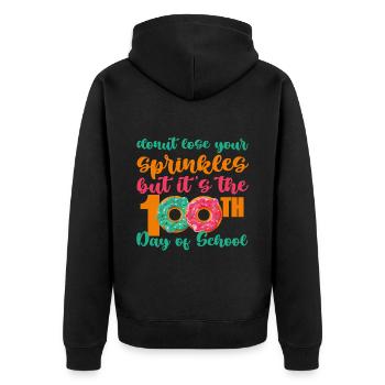 Donut Lose Your Sprinkles 100e jour d’école 4 - Veste à capuche bio Premium Unisexe - noir - Dos - Nico (187cm)