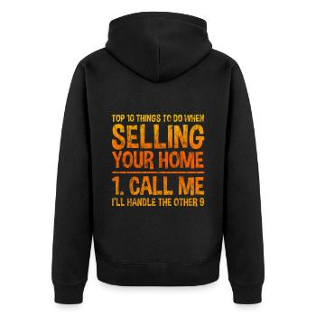 Top 10 des choses à faire lors de la vente de votre maison 3 - Veste à capuche bio Premium Unisexe - noir - Dos - Nico (187cm)