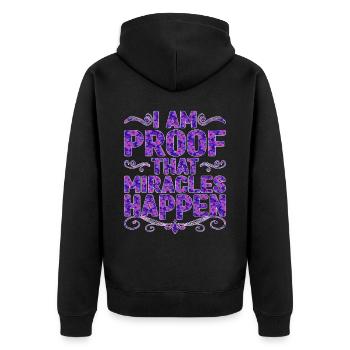 I Am Proof That Miracles Happen 5 - Unisex Premium Organic Zip Hoodie - black - Back - Nico (187cm)