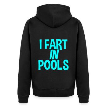 Je pète dans les piscines - Veste à capuche bio Premium Unisexe - noir - Dos - Nico (187cm)