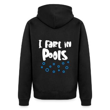 Je pète dans les piscines 4 - Veste à capuche bio Premium Unisexe - noir - Dos - Nico (187cm)