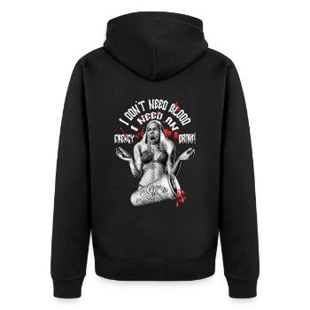 Vampire Nightlife: T-Shirt séduisant pour dunk - Veste à capuche bio Premium Unisexe - noir - Dos - Nico (187cm)