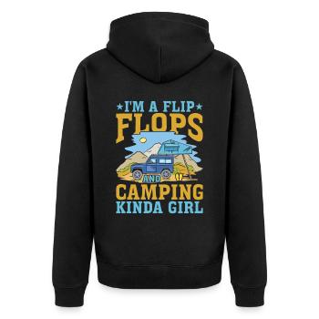 Je suis une Flip Flops et Camping Kinda Girl 3 - Veste à capuche bio Premium Unisexe - noir - Dos - Nico (187cm)