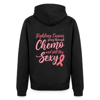 Combattre le cancer, et toujours ce sexy 2 - Veste à capuche bio Premium Unisexe - noir - Dos - Nico (187cm)