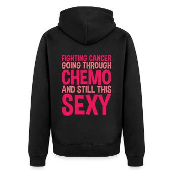 Combattre le cancer, et toujours aussi sexy - Veste à capuche bio Premium Unisexe - noir - Dos - Nico (187cm)