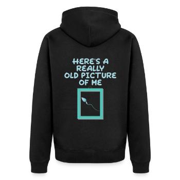 Here's A Really Old Picture Of Me 2 - Unisex Premium Bio Zip Hoodie - Schwarz - Hinten - Nico (187cm)