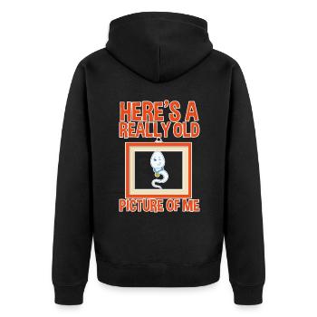 Here's A Really Old Picture Of Me 4 - Unisex Premium Organic Zip Hoodie - black - Back - Nico (187cm)