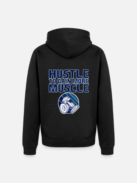 Hälinä saadaksesi lisää lihaksia 4 - Premium unisex luomu-huppari vetoketjulla - musta