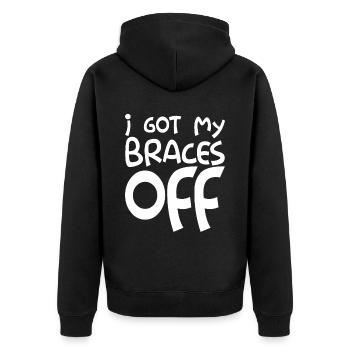 J’ai enlevé mon appareil orthodontique - Veste à capuche bio Premium Unisexe - noir - Dos - Nico (187cm)