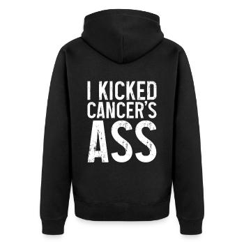 J’ai botté le cul du cancer 3 - Veste à capuche bio Premium Unisexe - noir - Dos - Nico (187cm)