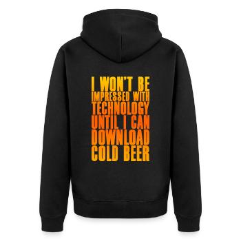 Jusqu’à ce que je puisse télécharger de la bière froide - Veste à capuche bio Premium Unisexe - noir - Dos - Nico (187cm)