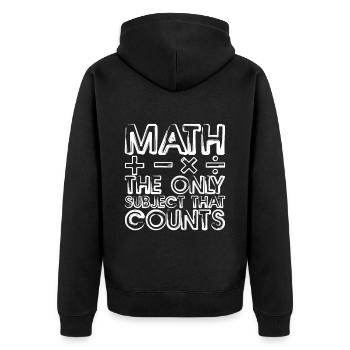 Math, The Only Subject That Counts 4 - Unisex Premium Organic Zip Hoodie - black - Back - Nico (187cm)