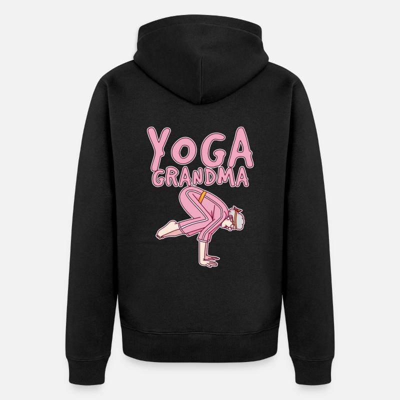 Yoga Grand-mère 4 - Veste à capuche bio Premium Unisexe - noir